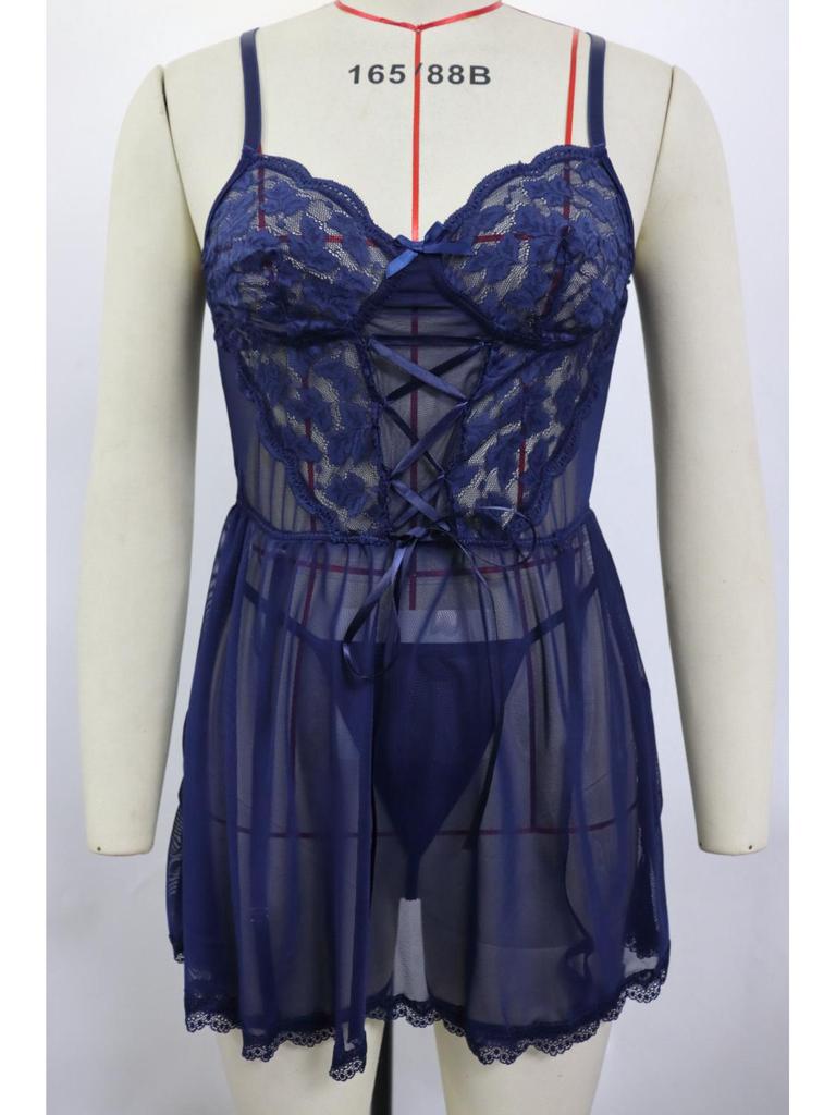 Настраиваемая ночная сорочка в европейском и американском стиле с кружевной отделкой пэчворк: Сексуальный женский пижамный комплект из трех предметов