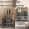 Modern Carbon Steel Kitchen Wall-Mounted Organizer Rack