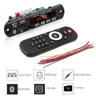 Автомобильный MP3 MP5 плеер детекторная плата Bluetooth 5.0 аудио модуль поддержка USB TF MP3 WAV MP4 MP5 функция декодирования без потерь автомобильный комплект