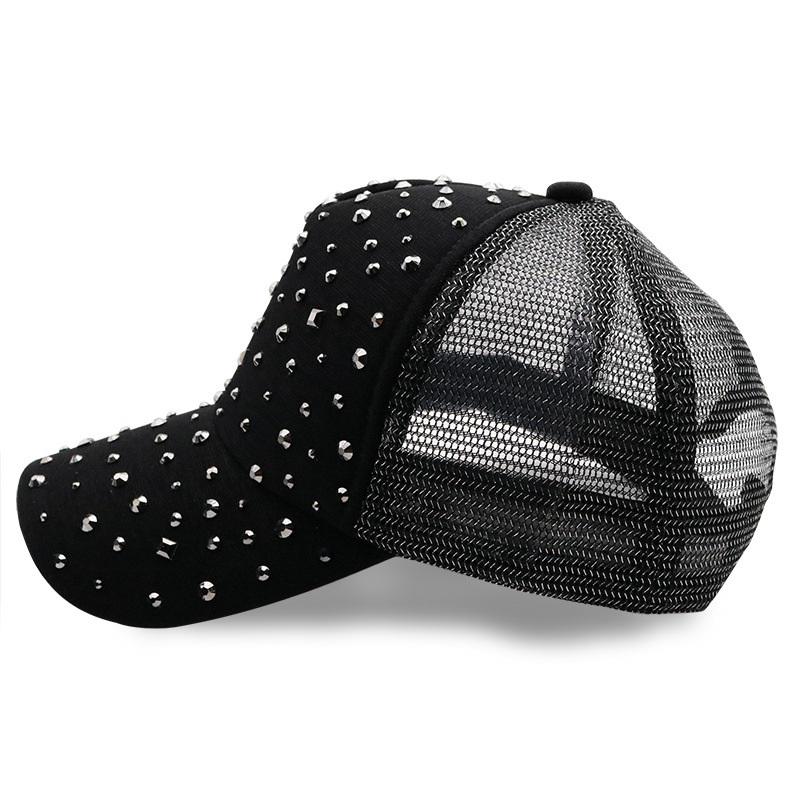 Женская модная бейсболка, женская кепка от солнца, сетчатая кепка со стразами и бриллиантами, кепки Snapback
