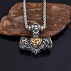 Stainless Steel Titanium Steel Viking Thor 'S Hammer Pendant Necklace Celtic Mythology Jewelry