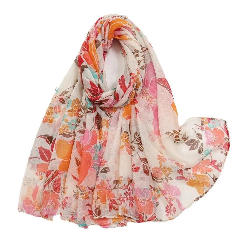 New Brand Spring Women Scarf Embroider Fashion Long Scarves Cotton Winter Shawl Lady Pashmina Bandana Foulard Hijabs Female