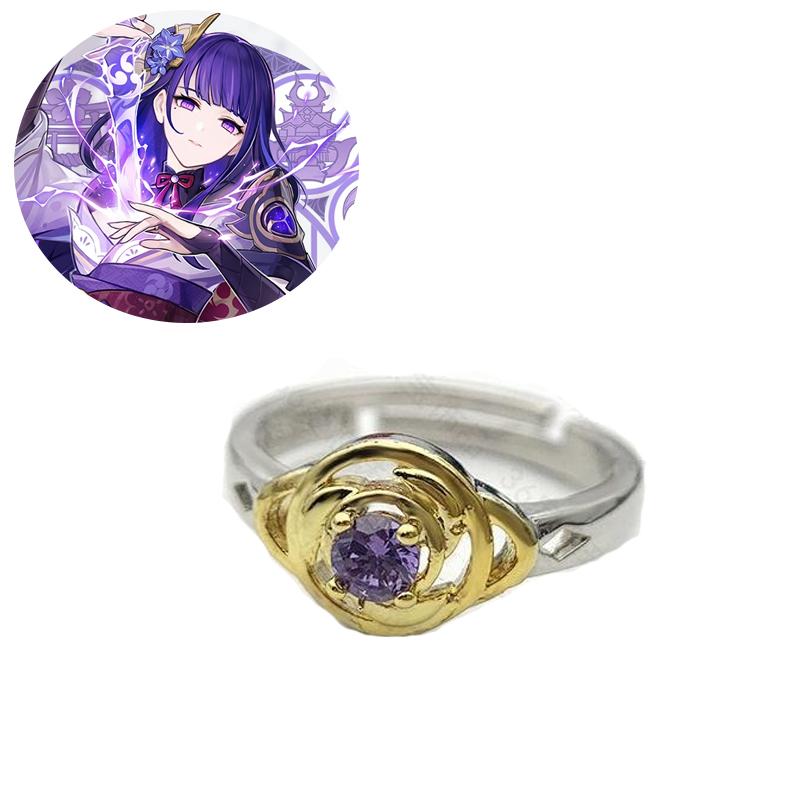 Аниме Genshin Impact Rings Zhongli Tartaglia Xiao Albedo Venti Kamisato Ayaka Finger Adjustable Ring Women Men Cospaly Gift