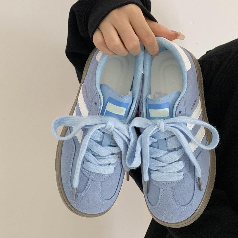 Retro Women's Spring and Autumn New Flat-bottomed Sports Casual Shoes Color Matching Fashion Board Shoes Women