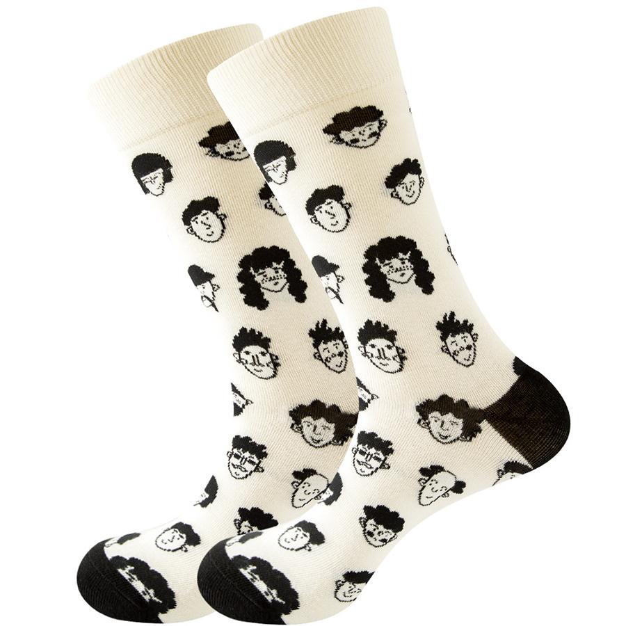 1 пара мужских носков с героями мультфильмов, удобные теплые носки с изображением утки, кокосовой пальмы, пончика, модные носки, подарочные носки в виде торта, полосатые рождественские подарки