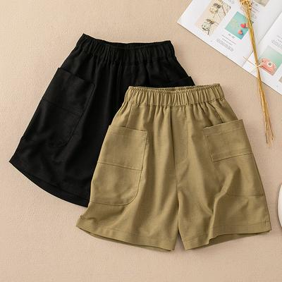 2025 Шорты больших размеров Летние женские эластичные свободные с высокой посадкой и широкими штанинами Повседневные короткие штаны Базовые Новые