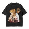 Футболка Harajuku Y2K с графическим принтом DEATH NOTE, стираная, оверсайз, хлопковая, унисекс, винтажная уличная одежда, повседневные топы с коротким рукавом для мужчин и женщин