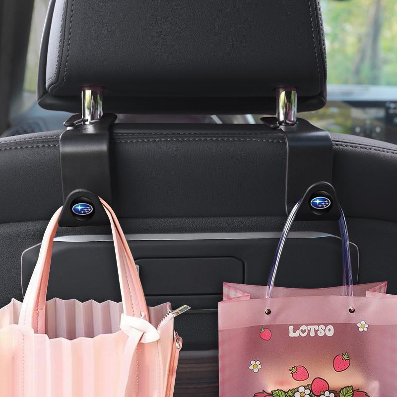 Car Headrest Hidden Hook Multi-use Seat Back Hanger Bag For Subaru Crosstrek Forester Outback Impreza BRZ WRX Ascent Valve Cap XX2