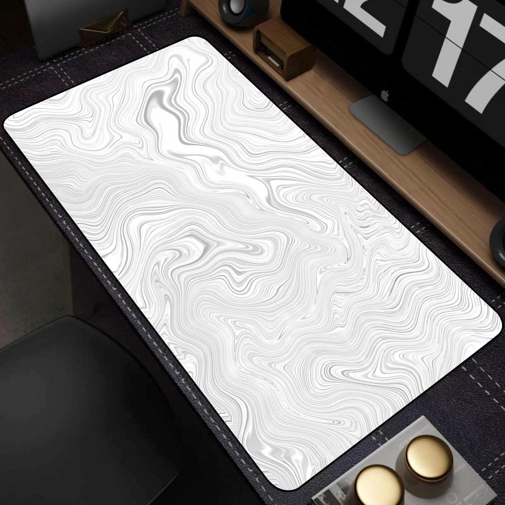 Large Black and White Art Mouse Pad Pc Gamer Mousepad Mat White Desk Mat Strata Liquid Mausepad Computer Keyboard Big Table Mat