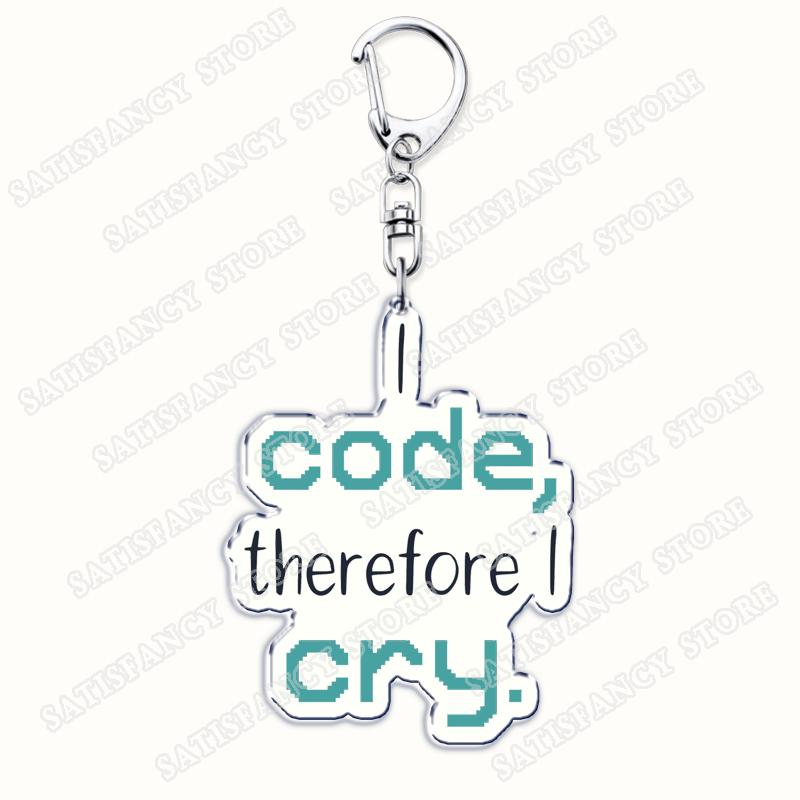 Funny Code Like A Girl Programmer Keychain for Accessories Programming Developer Computer Keyring Jewelry Fans Friends Gifts