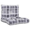 VidaXL Coussins de palette lot de 2 motif à carreaux gris tissu 360848