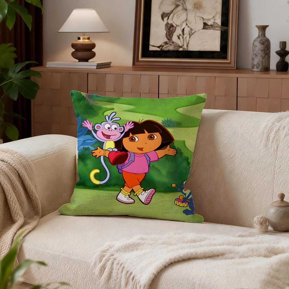 Kids Dora the Explorer Cushion Cover Cushion Cover Set 4Pcs 50x50 45x45 40x40 Pillowcase Decorative Sofa Home Decor