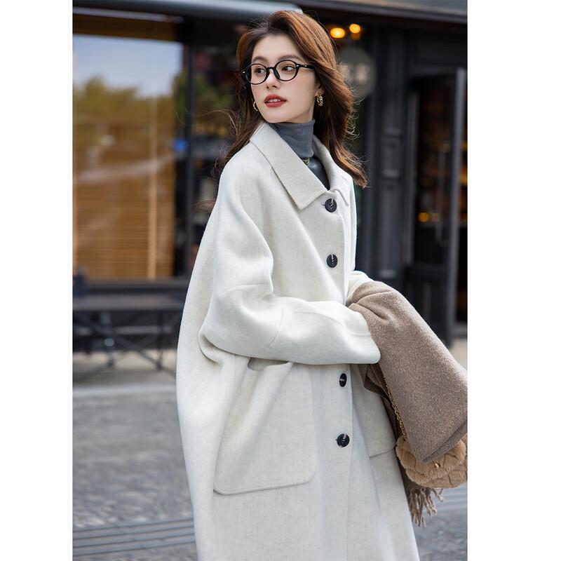MOCARNA Women's Elegant Long Wool Blend Coat