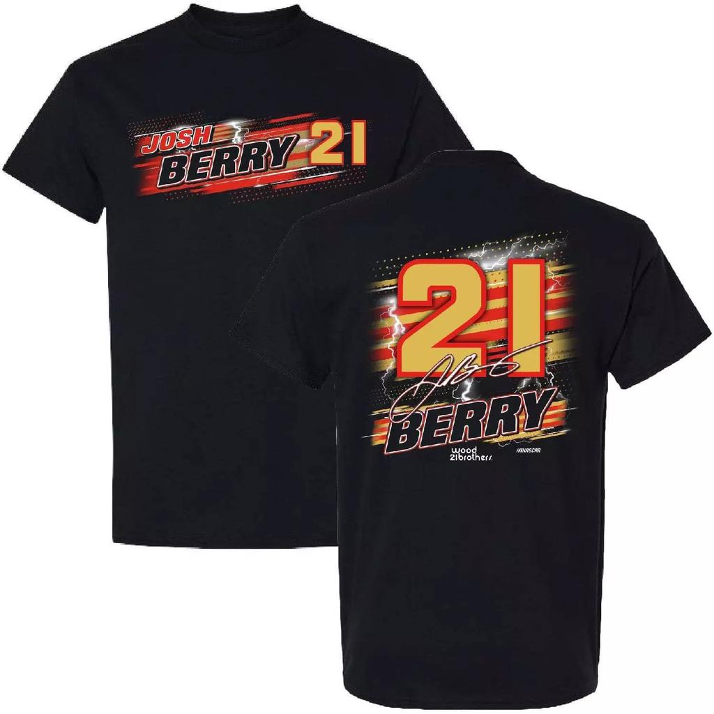 Футболка Josh Berry 2026 Имя Номер #21 Черная