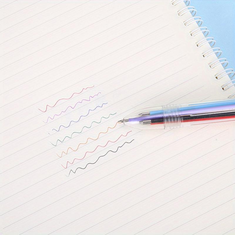 Back To School Season 10pcs Creative Transparent 6-color Ballpoint Pen Cute Student Stationery Multi-color Pen Oil Pen Color Ballpoint Pen