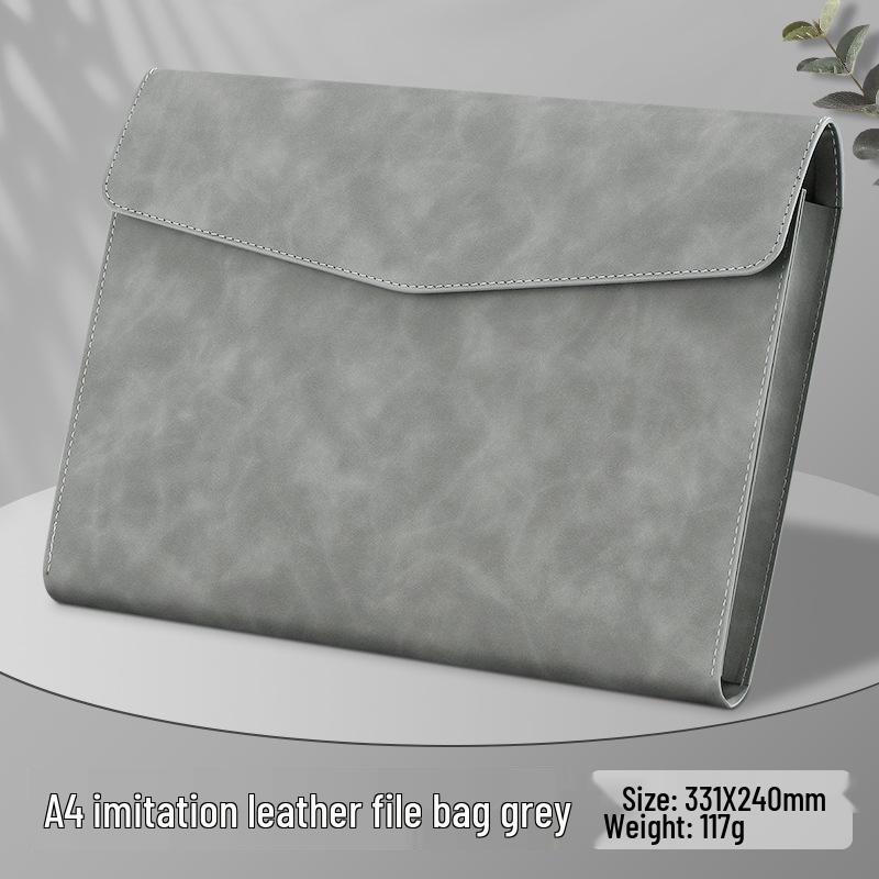 A4 PU Leather Zipper Pouch: Business Office File Bag & Stationery Folder