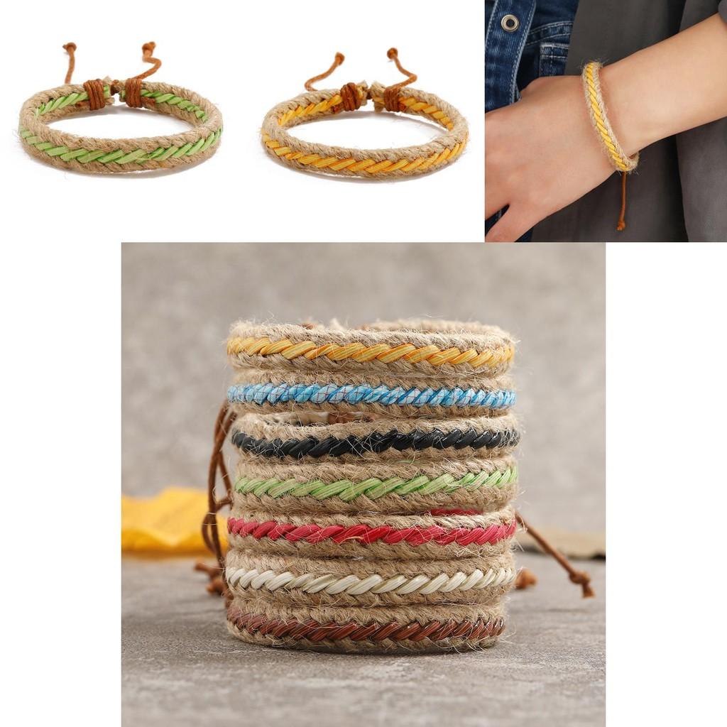 Красочный ретро плетеный кожаный браслет, модный дизайн в богемном стиле, геометрический
