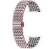 [Kai Tian] 9-рядный ремешок для часов из нержавеющей стали 20 мм 22 мм Мужской Женский Сужающийся ремешок Полированный металлический раскладывающийся замок (Серебряное Розовое Золото,