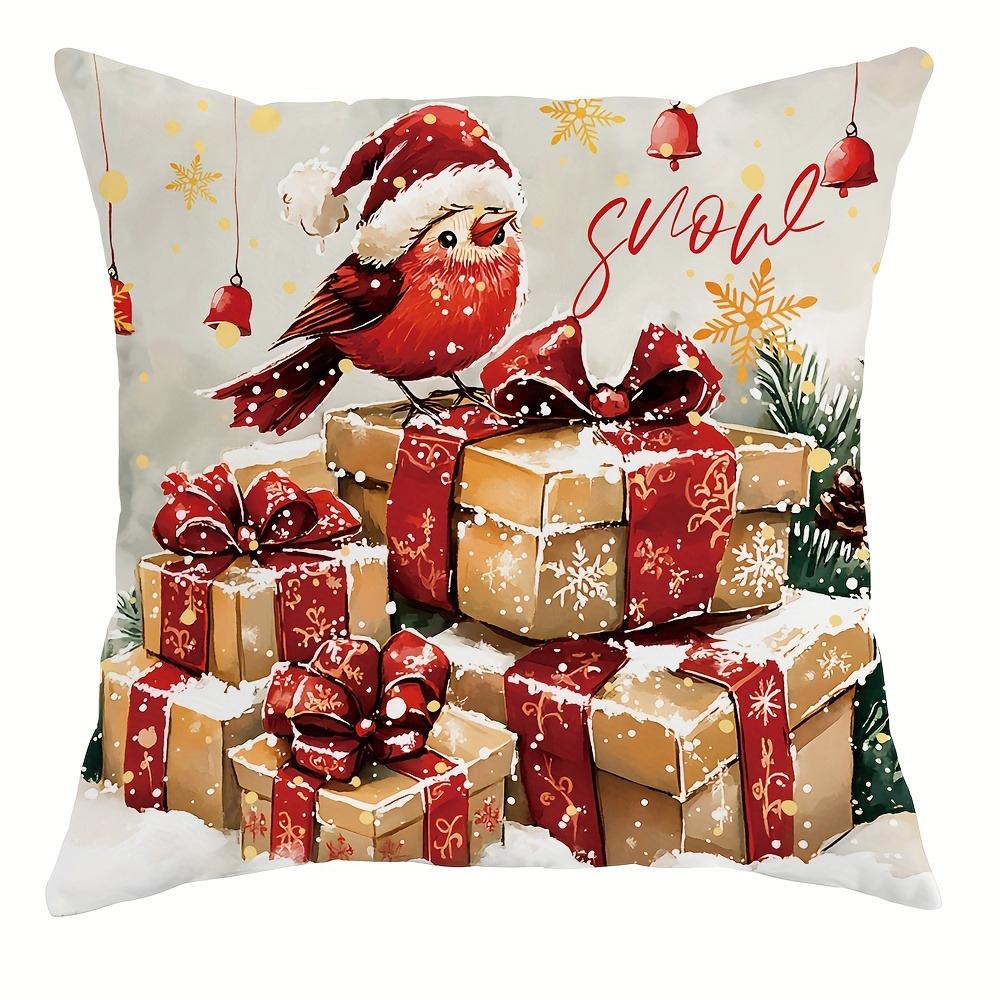Рождественское украшение наволочка новогодний подарок Санта Клаус Снеговик Птица наволочка диванная подушка наволочка украшение для комнаты дома