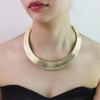 European & American Minimalist Gold-Plated Wide Stripe Elastic Choker Necklace