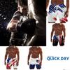 USA America Flag Boxing Muay Thai Kickboxing Shorts 3D Print Fighting Training Unisex Men Women Quick Dry Fitness Gym Sport Workout Casual Streetwear