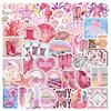 50 Pink Coast Girls Graffiti Stickers Decorate Guitar Laptop Suitcase DIY Waterproof