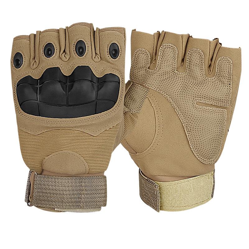 Soft Shell Tactical Gloves Half Finger Wear-resistant Non-slip Armor Outdoor Fighting Fitness Cycling Sports Half Finger Gloves