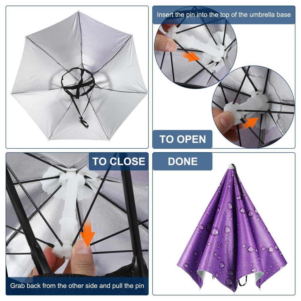 Зонт-шляпа PATIKIL Hands Free Fishing зонт-шляпа эластичная повязка на голову складная солнцезащитная кепка для кемпинга садоводства походов сельского хозяйства пляжа дождевая капля