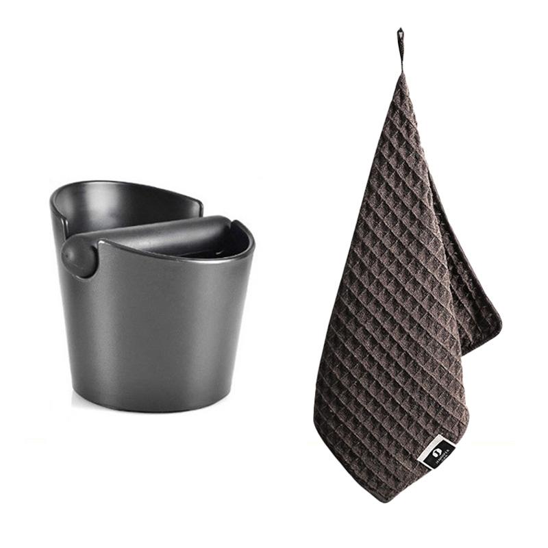 2pcs Coffee Knock Box Shock-Absorbent Coffee Grind Waste Bin for Coffee Grounds Removable Knock Bar Anti-slip Espresso Dump Bin