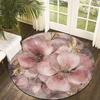 Luxury Romantic Floral  Pattern Round Shape Floor Mats Kitchen Hallway Runner Rug Bedroom Living Room Soft Carpet Non-slip Area Rug