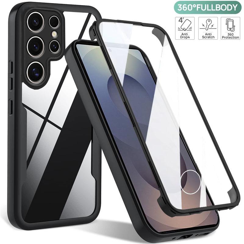 Чехол с полной защитой 360 для Samsung Galaxy S25 Ultra S24 S23 Plus A54 A35 A25 A16 A55 A26 A36 A56 Противоударные прозрачные чехлы