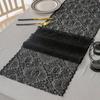1pc Black Polyester Lace Spider Web Table Runner | American Halloween Party Gift Home Dining Decor, Ghost Festival, Festive Tabletop Accessory