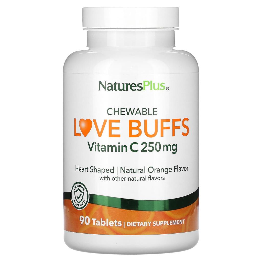 Love Buff, Chewable Buffered Vitamin C, Natural Orange Flavor, 250 Mg, 90 Tablets