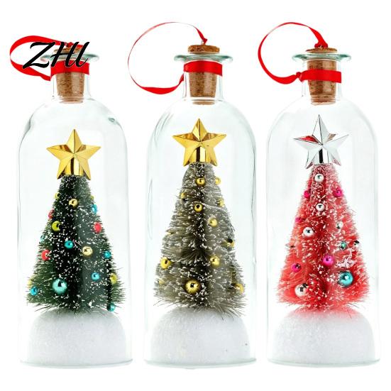Snowflake Holly Ornaments Recordable Christmas Tree Message in A Bottle, Voice Recording Holiday Keepsake Decorative Ornament for Entryway with