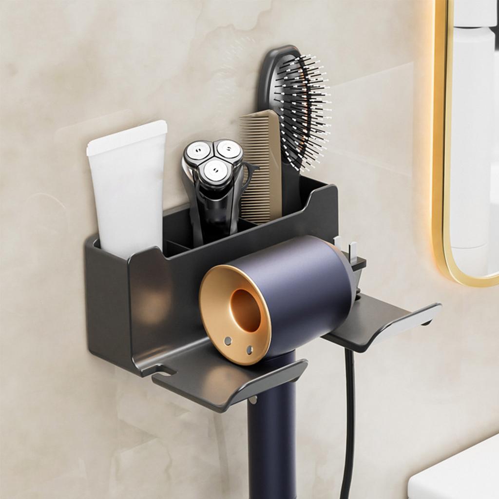 Fashion ABS Hair Dryer Storage Wall Mounted Blower Bracket Hair Dryer Holder Space Saving Stand Bathroom Organizer