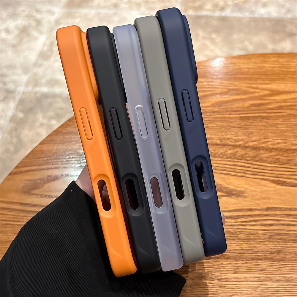 Matte Translucent Rotating Stand Magnetic Phone Case For iPhone 17 16 15 14 13 12 Pro Max Solid Color Frosted Back Copver