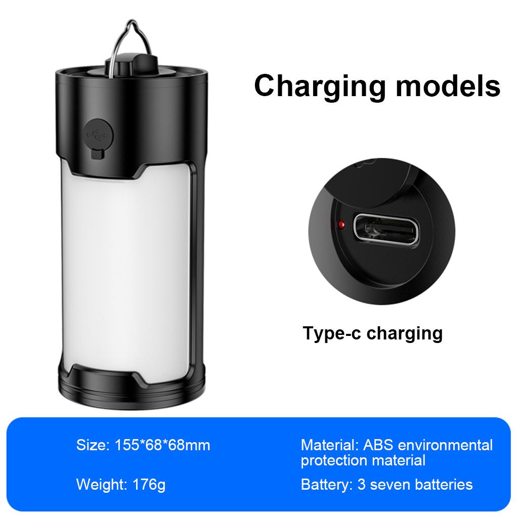 Camping Lamp Outdoor 2 Gear Dimmable LED Hiking Tent Lantern IPX45 Waterproof Indoor Household Night Riding Light