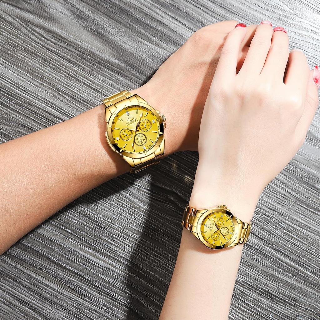 JewelryWe Formal Round Dial Analog Display Kuotsu Seibi Gold Men's Watch, Business, Watch, Fashion,