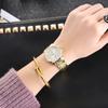 Fashion Women Stainless Steel Love Analog Quartz Round Wrist Watch