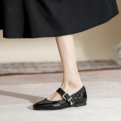 Весна новая обувь на плоской подошве женская голова универсальная ретро пряжка с ремешком темпераментная для работы Мэри Джейн
