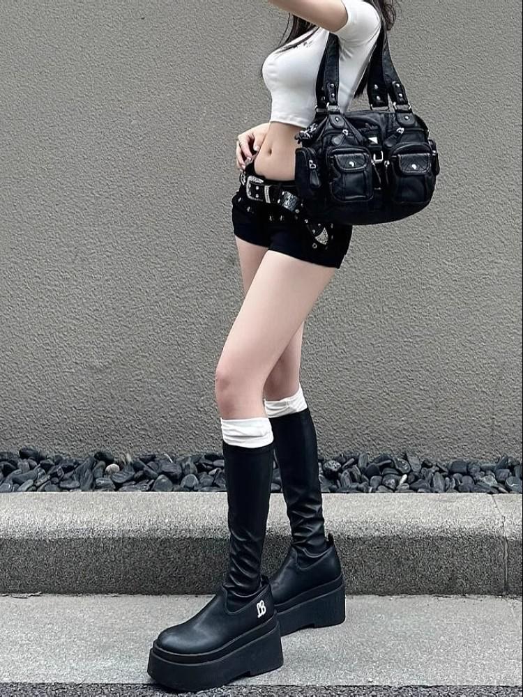 Стиль Y2K Плюс Размер С Низкой Посадкой Приталенные А-силуэта Джинсовые Супершорты - Европейский и Американский Ретро Трендовые Женские Горячие Шорты.