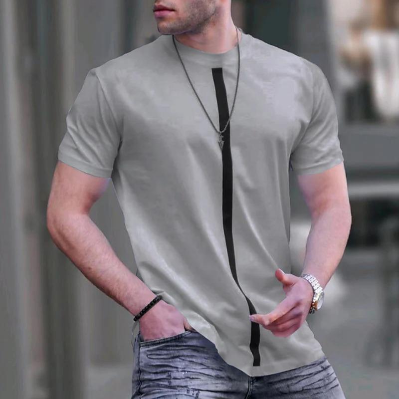 Vintage Clothing Men's Street T-Shirt Summer Male 3d Stripe Print Short Sleeve Tops Everyday T Shirt Oversized Tees Shirts 5xl