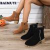 Women Ankle Boots Platform Suede Shoes Chunky Heels Short Plush Fad Snow Boots 2025 Trend Winter Fur Warm Chelsea Zapatos Mujer