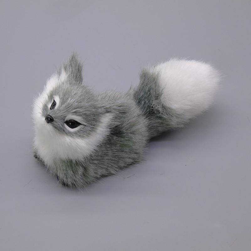 Soft Squatting Mini Plush Simulation Fox Soft Lifelike Plush Stuffed Fox Doll Cute Colorful Animal Figurine Home Decor