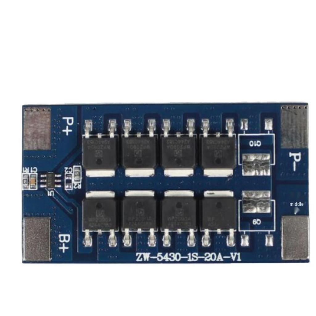 3.7V 18650 Single-String Lithium Battery Protection Board, 20A Discharge, Outdoor Energy Storage Control