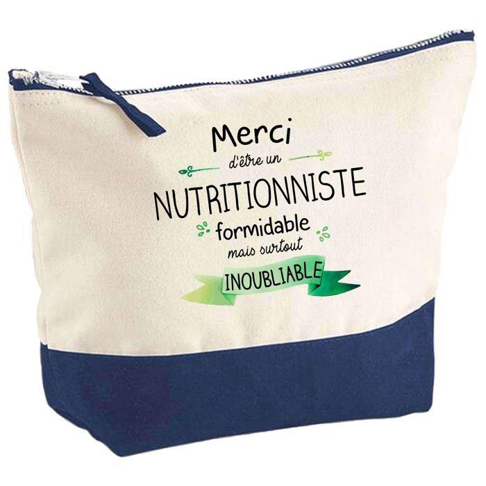Trousse de maquillage - PLANETEE - Merci d'être un Nutritionniste Inoubliable - Grand format - Coton - Impression HD