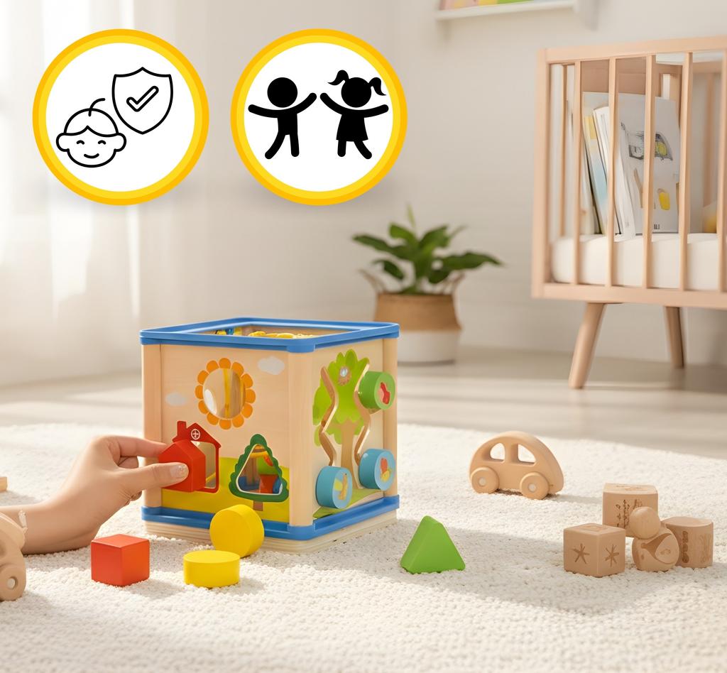 Wooden Montessori Educational Cube Maze Toy Birthday Gift