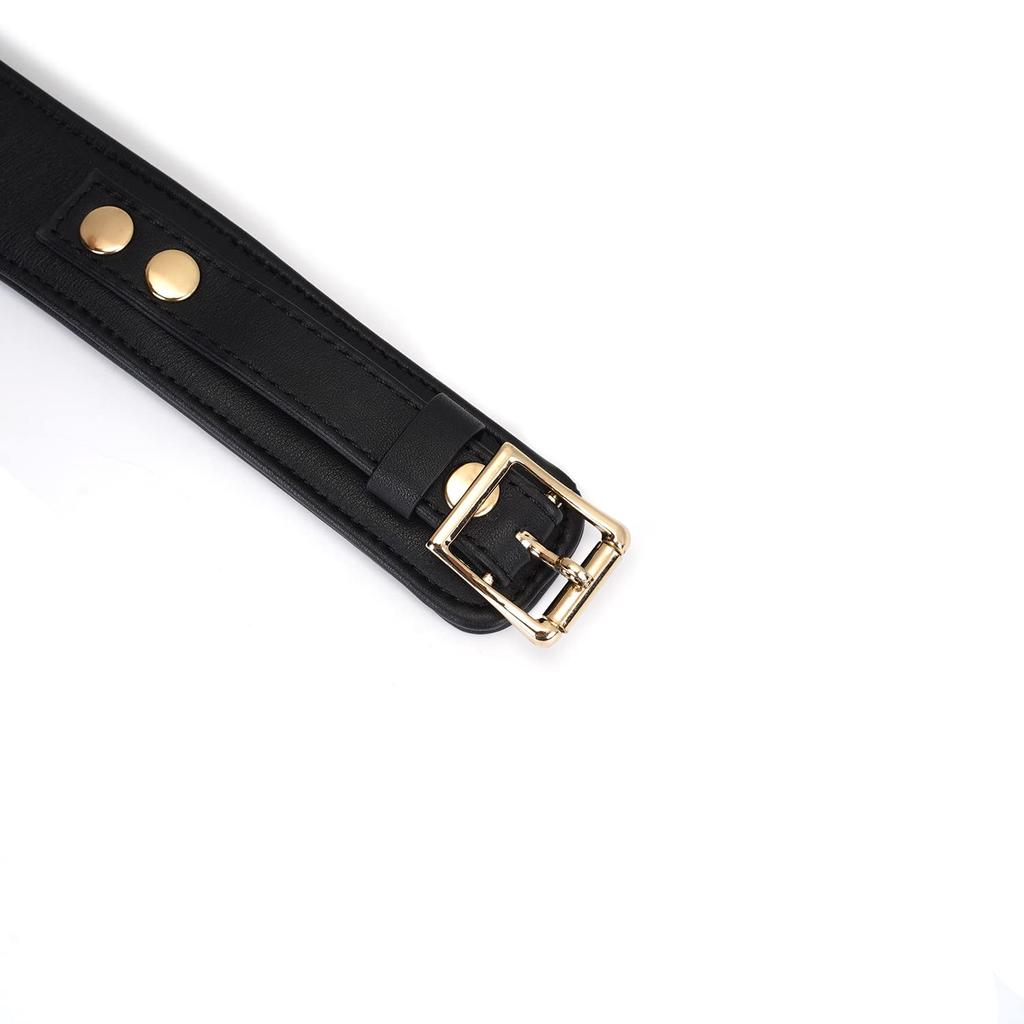 Liebe Seele Dark Secret Series Popular SM Goods Restraints Genuine Leather Cowhide Queen Cosplay Restraint Play Collar with High-end (Wide Padlock)