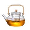 1000ML Glass Teapot Portable Wood Handle Glass Kettle Heat-Resistant Transparent Tea Pot Home Coffee Tea Bottle Kitchen Supplies