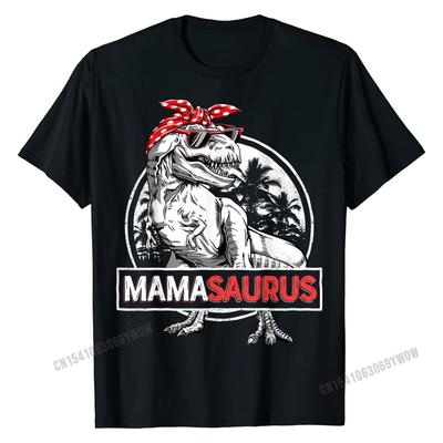 Mamasaurus T rex Dinosaur Funny Mama Saurus Семейные одинаковые футболки Футболки Топы Рубашка большого размера из хлопка Дизайн Индивидуальный унисекс